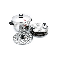 EURO Idly & Steamer Pot(Big) 2 Idly Plates (14 Idlies), 1 Mini Idly Plate & 1 Steamer Plate