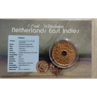 Duit Syiling Nederlands East Indies 1 Cent Welhelmina 1936-45 (A)