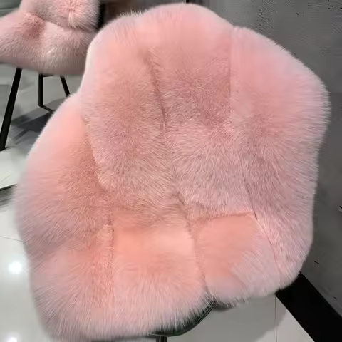 Natural Fox Fur Blanket Real Fur Pieces Winter New Design Warm Sofa Blanket Fluffy and Thick Fur 80*