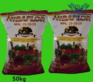 Pupuk Karungan NPK 15 15 15 HIBAFLOR 50KG Unsur Hara Utama Nitrogen (N): 15% Fhosphate (P2O5) 15% : Kalium (K20): 15%