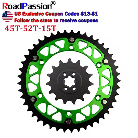Road Passion 15T Front 45T~52T Rear Teeth Sprocket Motorbike Wheel Fit For KAWASAKI KX125 1985-1993 