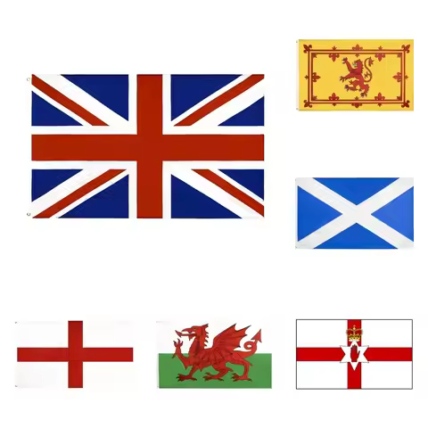 3x5Fts UK Flag United Kingdom England Scotland Lion Rampant Ulster Red Dragon Wales Cymru Flags Unio
