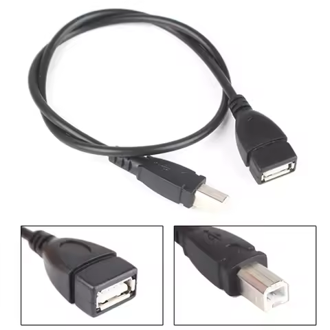 50cm Printer Extension Adapter Cable High speed 1.5Ft USB 2.0 Type A Female to USB B Male Scanner Pr