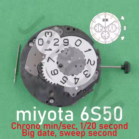 6s50 movement japan miyota 6s50 movement (CENTER SECOND HAND, 1/20 SEC SMALL HAND, MINUTE HAND) swee