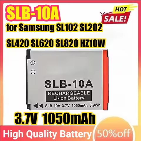 SLB-10A SLB10A 3.7V 1050mAh Camera Battery for Samsung SL102 SL202 SL420 SL620 SL820 HZ10W HZ15W ES5