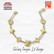 Youloong Rantai tangan fesyen(L.V.) EMAS916/ Fashionable bracelet 916GOLD