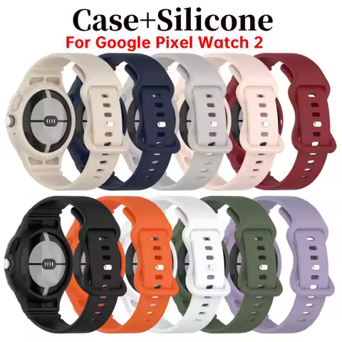 Case+Silicone for Google Pixel Watch Band Accessories Sport Smartwatch Integrated Wrist Bracelet Cor