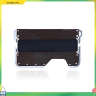 RFID Metal Wallet with Leather Cover Ridge US Popular Money Clip Aluminium Card Holder Special Colle
