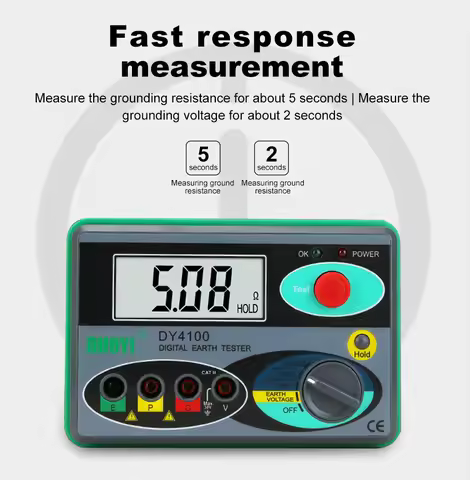 Utility Digital DY4100 Megohmmeter Earth Resistance Meter, 0-2000Ω Ground Tester for Power System El
