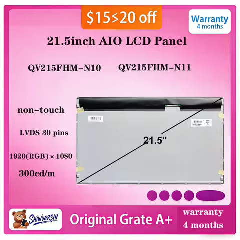Original New A+ 21.5" 1920*1080P FHD LCD Display Screen QV215FHM N10 N11 QV215FHM-N10 QV215FHM-N11 6