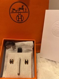 Hermes Mini H Pop earrings 愛馬仕黑金耳環