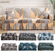1 2 3 4 Seater Sofa Cover with Skirt Geometric Floral All-inclusive Sofa Covers Universal Washable Couch Cover L Shape Slipcover Furniture Protector for Living Room Home Decor