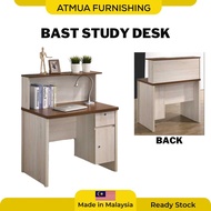ATMUA BAST Study Desk 90cm Computer Desk with Drawer Cabinet Oak Walnut Home Office Writing Table