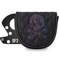 Skull Embroidery LAB DF3 Golf Putter Cover Semicircle Middle Putter Cover PU Fleece Fleece Universal