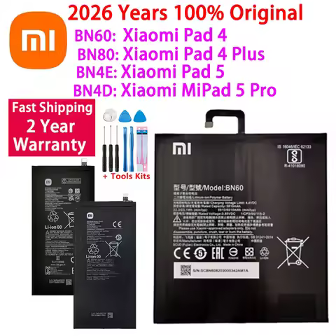 2026 Years 100% Original BN4D BN4E BN60 BN80 Rechargeable Battery For Xiaomi Mi Tablet Pad Mipad 4 5
