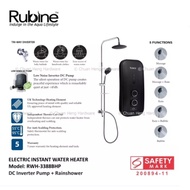 Rubine RWH-3388BHP Instant Water Heater with Rainshower Set
