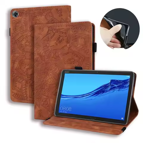 For Huawei MediaPad M5 Lite 8 JDN2-W09/AL00 8.0 inch Case Funda Smart 3D Leather Flower Embossed Cov