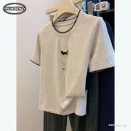 M-4XL Fashion Puppy Embroidery Scallop Trim Tshirt Women Plus Size Loose Casual Top