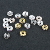 Copper Diamond Ring Jewelry DIY Accessories Spacer Loose Beads with Diamond Wheel Beads Abacus Beads
