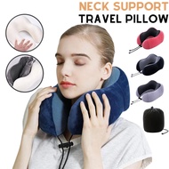U Pillow Travel Pillow Neck Pillow Memory Foam with Side Storage Bags for Sleep Rest, Airplane, Car, Family