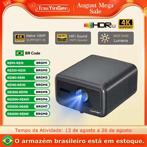 Touyinger Q12W Pro 2800ANSI Full HD 4K Dual Screen Wifi Bluetooth Smart Home Theater Projector
