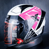 JPX HELMET NOVA X V2 N7 MOTIF | PINKBroken White | NOVA-X DOUBLE VISOR