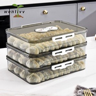 WENTIVV Multilayer Dumpling Storage Box PET Transparent Food Preservation Box Kitchen Organizer with Lid Frozen Dumpling Box for Refrigerator