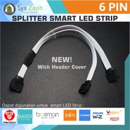 2 3 4 5 Smart LED Strip Splitter Cable With Cover 6 Pin RGBWW Spliter For BARDI Fantech Philips WIZ 