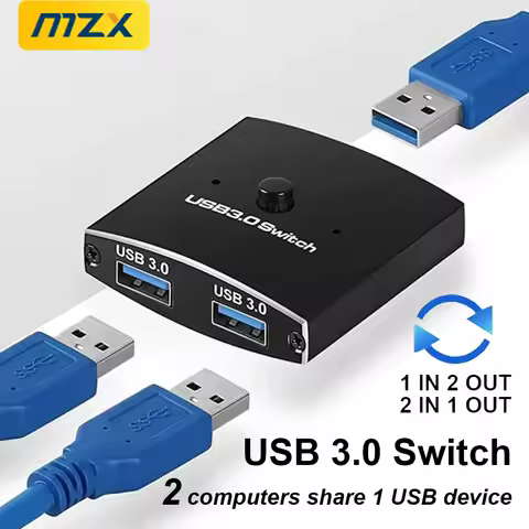 MZX USB 3.0 Switcher KVM Switch Selector Two-Way 2 in 1 Out KVM 3 0 A Hub 2 Computer Laptop PC Acces