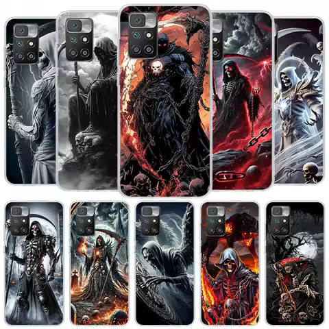 Death Grim Reaper Skull Scythe Phone Case For Xiaomi Poco F7 Ultra X7 X6 X5 Pro M7 Redmi 15C 15 13C 