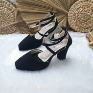 Beautiful July black 9cm party wedding shoes