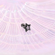 1pc Ultra Shiny 5A Cubic Zirconia Unique High-End Star Medical Grade Hypoallergenic Titanium Steel T