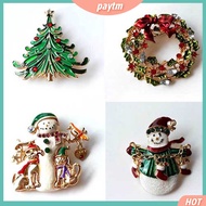 【Christmas❥】 1 Pc Christmas Tree Flower Wreath Rhinestone Brooch Pin Wedding Party Xmas Gift