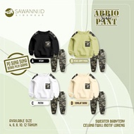 Boys' Long Sleeve Clothing Set, Army Style Pants Set, Sawanni.id (4-12 years)
