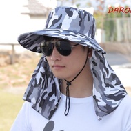 DARON Man Sun Hat,  Cotton Sunscrean Bucket Hat, Portable Neckline Mask Face Mask Wide Brim Cover Face Cap Summer