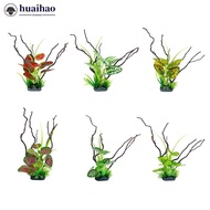 HUAIHAO Aquarium Driftwood Root Artificial Water Grass Fish Tank Decor Lifelike Simulation Aquatic P