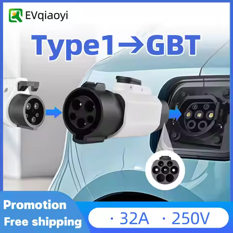 EVqiaoyi J1772 to GBT adapter AC 250V 32A type 1 to GB/T Car EV Charging Adaptor For BYD JAC