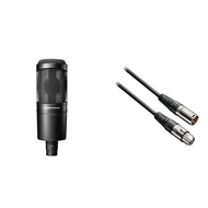 Audio-Technica AT2020 Condenser Microphone & BX3/3.0 BK XLR Microphone Cable Streaming Equipment