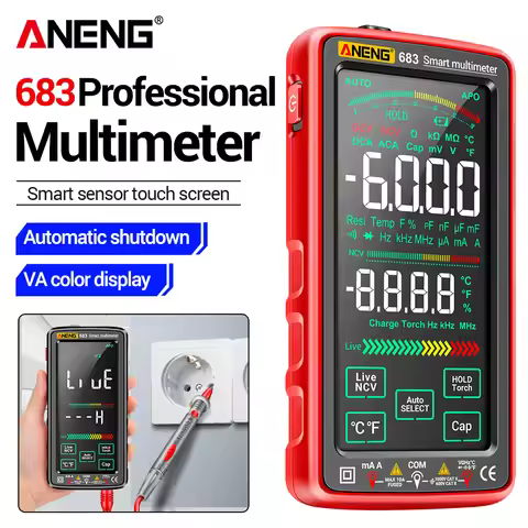 Multimeter Touch Screen Smart Digital Tester ANENG 683 AC/DC Voltage Current NCV Induction Capacitan