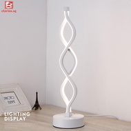 [clarins.sg] 4Types Acrylic Modern Nordic Spiral Wave Shape Curve Design Indoor Table Lamp Home Bedroom Hotel Bedside Decoration White Light/Warm Light