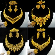 Dubai Jewelry 24k Gold-plated bridal jewelry set necklace earrings Middle Eastern Dubai gold wedding