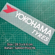 Yokohama Tyres White Badge Patch with Hk Print Screen Printing
