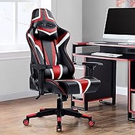 Professional Gaming Chair, Office Desk Chair, Gaming Chair Computer Chair Armchair Rocking Chair Nylon Silent Roller Belt PU Leather Gaming Chair Office Furniture (Color : Red) (Color : Grey) (Blue)