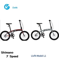 [SG STOCKS] Livfit L1 Model Shimano 7 Speed 20" Foldable Bicycle Shimano 7 Speed Steel Bike