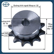 Sprocket 08B12T standard 08B 10mm hole for agricultural machines, tillers, heavy-duty 45 carbon stee