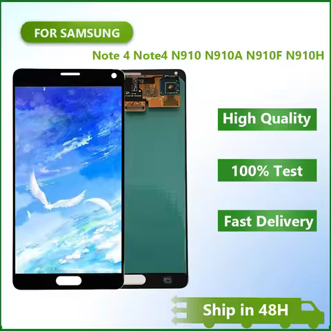 Tested Display High Quality Note 4 LCD For Samsung Galaxy Note 4 Note4 N910 N910A N910F N910H Touch 