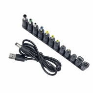 12 in 1 USB 5V to DC Power Cable Universal USB to DC Jack Charging Cable Power Cord Plug Connector Adapter 5.5 x 2.5mm Plug