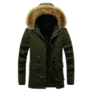 LOFU JOEY | Sheepskin Fleece Long Coat for Men Winter Warm Coat
