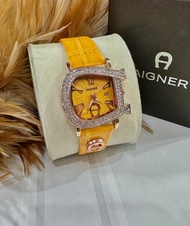 Jam Tangan Wanita Aigner Terbaru Mewah Tali Kulit Analog Womens Watches Quartz