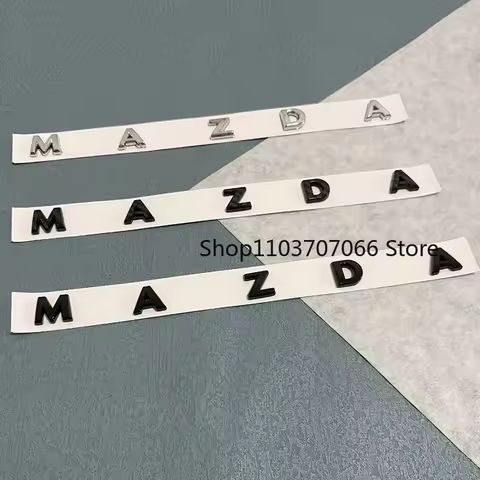 For Mazda EZ-6 Rear Trunk Tailgate EZ6 Letters Badge Emblem Glossy Black Chrome Replacement Sticker 